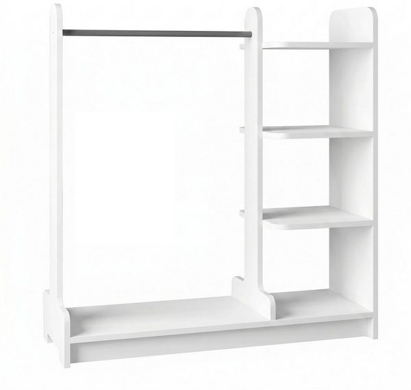 VCM Kleiderregal Lempu 922169 Weiß H. 124 x B. 106 x T. 35 cm Bild 2