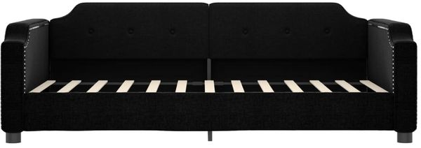 vidaXL Tagesbett mit Matratze Schwarz 90x200 cm Stoff 3197618 Bild 4