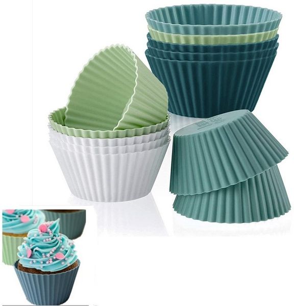 XDeer Muffinform 12/24 Stück Silikon Muffinförmchen Backformen,Wiederverwendbare, (12-tlg), Silikonformen Muffinformen,Cupcakeförmchen für Kuchen