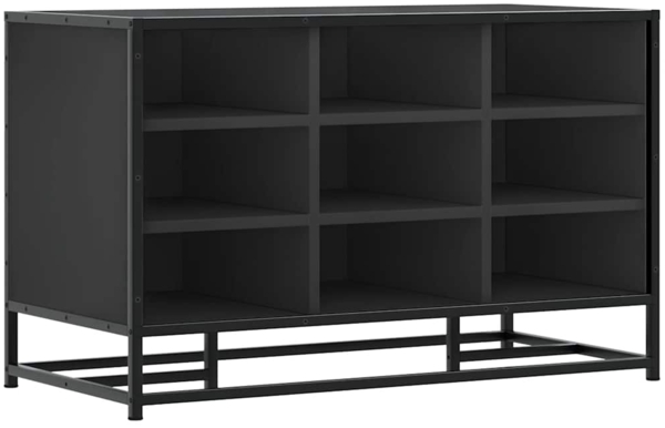 vidaXL Schuhbank Schwarz 84x40x53,5 cm Holzwerkstoff und Metall 849229