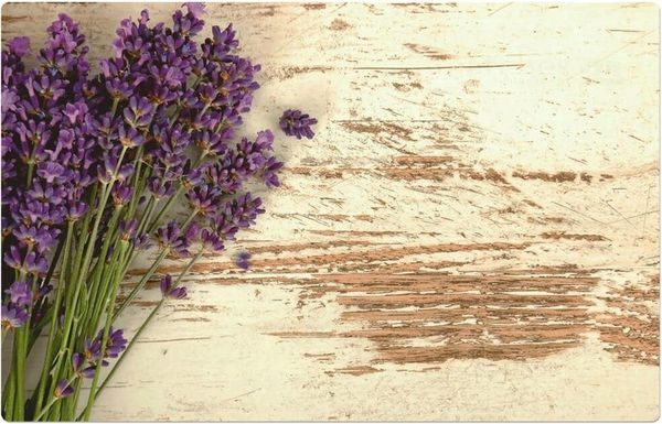 matches21 HOME & HOBBY Platzset Abwaschbare Tischsets 4er Set Vintage Lavendel Blumen, (4-St), Platzsets als Tisch-Untersetzer und Tisch-Deko für Esstisch Teller
