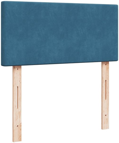 vidaXL Boxspringbett mit Matratze Dunkelblau 90x190 cm Samt 3286184 Bild 8