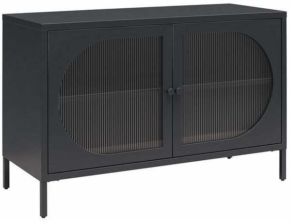 loft24 Sideboard Luna, Anrichte aus Metall mit 2 Glastüren