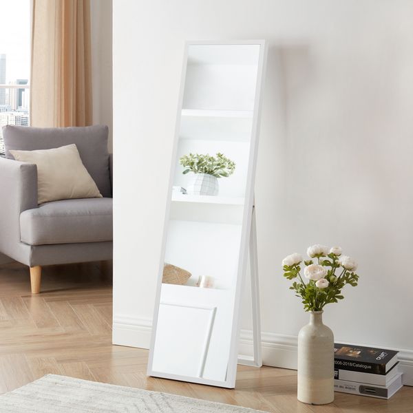 Standspiegel Giovinazzo 150x35 cm neigbar Weiß [en. casa]