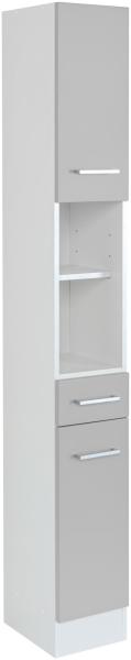 Hochschrank >Riga< in Hellgrau-Matt - 25x190x35cm (BxHxT) Bild 2