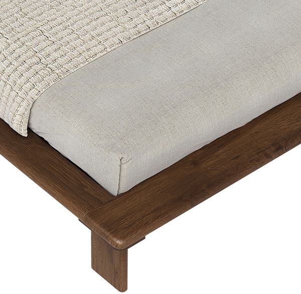 skølm 'Skald' Futonbett 140x200 cm, Bettgestell aus Eiche Massivholz, Walnuss Optik, Massivholzbett 25 cm hoch, geeignet als Doppelbett Bild 9