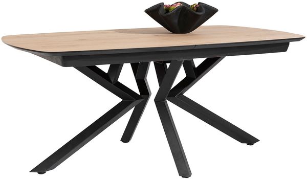 Ausziehtisch Masura, Schwarz, Holzfarben, 180 x 77 x 110 cm