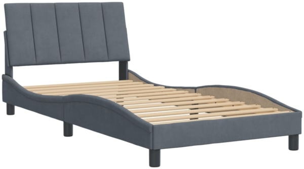 vidaXL Bettgestell ohne Matratze "Hanko" Dunkelgrau 100x200 cm Samt 3207832 Bild 4
