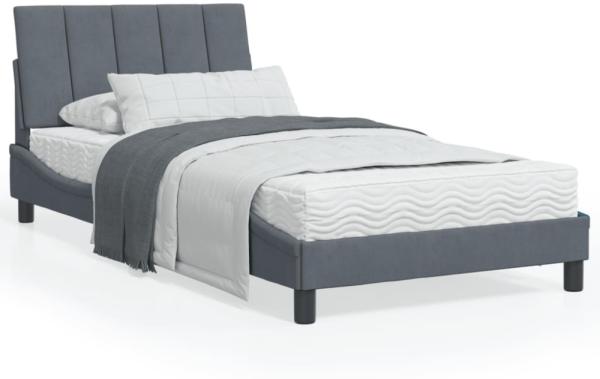 vidaXL Bettgestell ohne Matratze "Hanko" Dunkelgrau 100x200 cm Samt 3207832 Bild 1