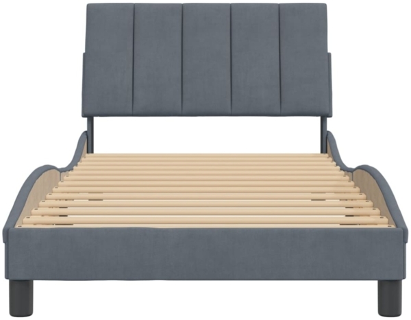 vidaXL Bettgestell ohne Matratze "Hanko" Dunkelgrau 100x200 cm Samt 3207832 Bild 6