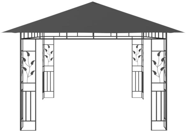vidaXL Pavillon mit Moskitonetz & LED-Lichterkette 4x3x2,73m Anthrazit 3070317 Bild 7