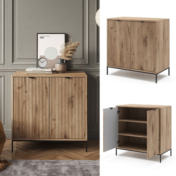 Kommode Eliza Viking Oak 42 x 81.2 cm mit 2 Türen Vicco Bild 2