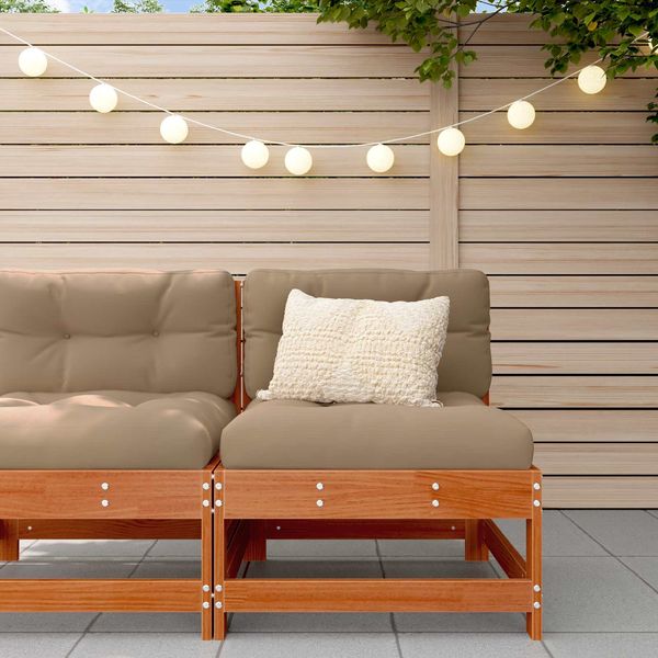vidaXL Garten Mittelssofa Massives Kiefernholz Wachsbraun 865491