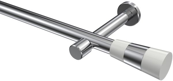 Gardinenstangen-Set Prestige Tanara 100 cm, 1-läufig (ohne Ringe), 20 mm Ø Chrom