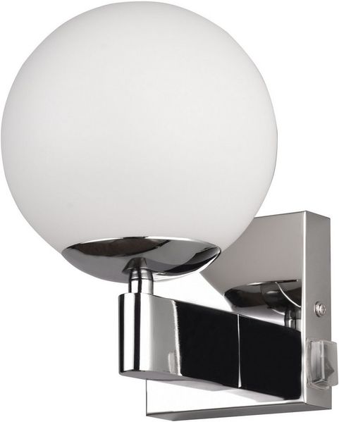 TRIO Leuchten Wandleuchte KULA, Badezimmer Wandlampe, exkl. 1x E14 max 10W, mit Schalter, IP44, Ein-/Ausschalter, Leuchtmittel wechselbar, warmweiß - kaltweiß, Badlampe, Badleuchte mit Glasschirm Ø 14cm, chromfarbig, Kippschalter