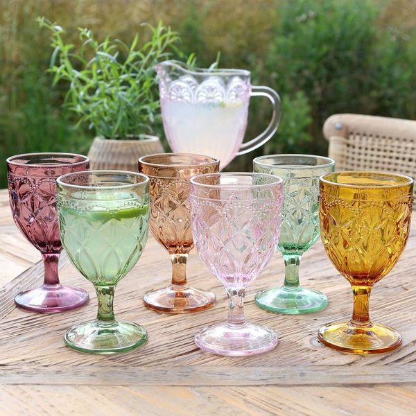 Chic Antique - 6er Set Weingläser Weinglas 250ml Bunt mit Muster 61099000