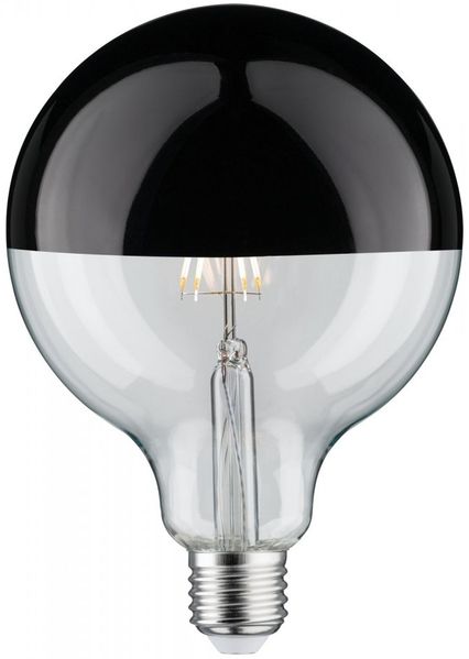 Paulmann 28680 LED Globe 6,5 Watt E27 Kopfspiegel Schwarzchrom Warmweiß dimmbar