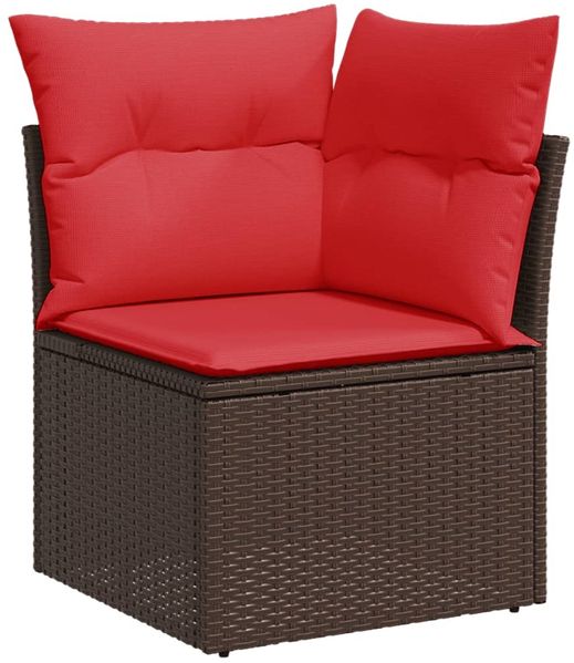 vidaXL 4-teiliges Gartensofa-Set mit Kissen, braun, Polyrattan 3222473 Bild 6