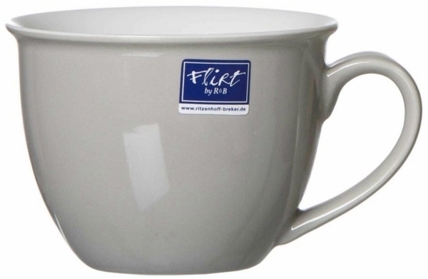 Ritzenhoff & Breker Doppio Jumbo Obere, Obertasse, Ober Tasse, Geschirr, Porzellan, Grau, 350 ml, 576818