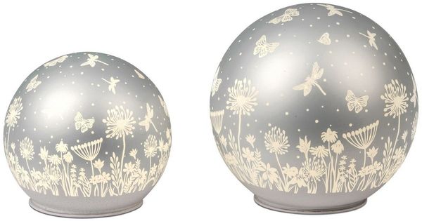formano Tischleuchte Blumenwiese, LED, mit Timerfunktion, Silber, Blumen, H: 12cm