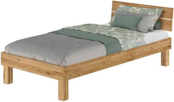 Erst-Holz Eiche-Bettgestell massiv Einzelbett 100x200 Futonbett Jugendbett ohne Zubehör 60. 88-10 oR