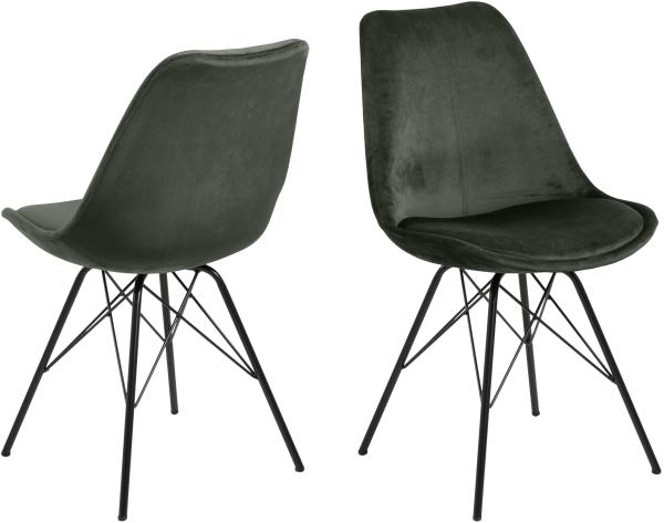 Esszimmerstuhl >Ermina< (2-er Set) in Waldgrün aus Metall - 48,5x85,5x54 (BxHxT)