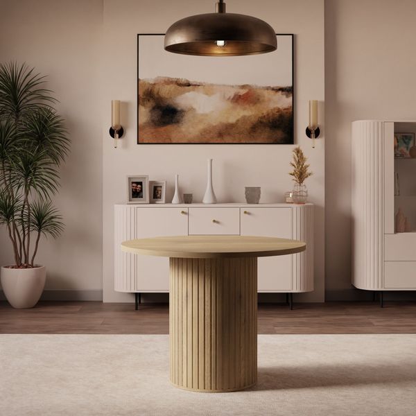 Ovalio Esstisch Typ 204 Tisch ausziehbar 100-188 cm Wohnzimmer Esszimmer Modern Farbwahl Sandbeige, Cremona-Eiche und Dunin-Eiche