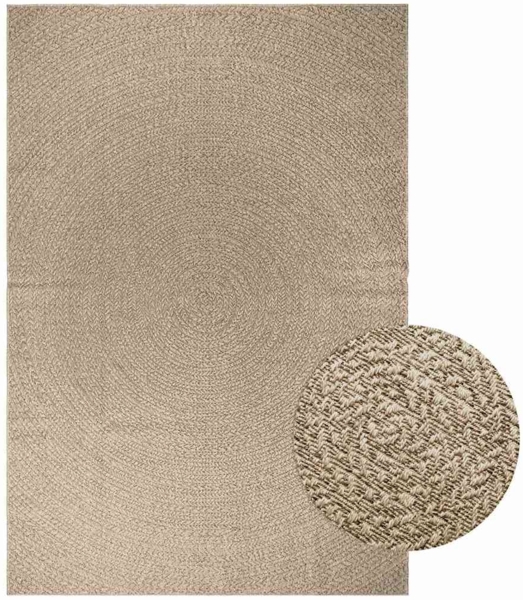 Teppich ZIZUR Beige 200x290 cm Jute-Optik Indoor und Outdoor 4010411