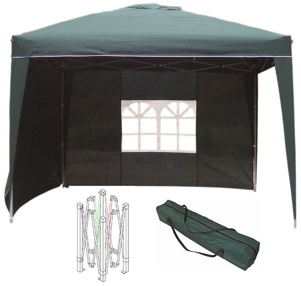 Alu Pavillon Faltpavillon 3x3m Gartenpavillon Gartenzelt Partyzelt Wasserabweisend Grün