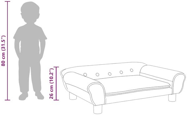 vidaXL Kindersofa 70 x 45 x 26 cm Samt, Schwarz Bild 8