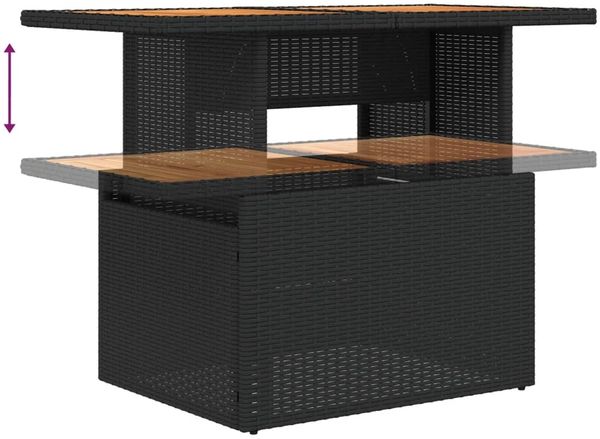 vidaXL 9-tlg. Garten-Sofagarnitur mit Kissen Schwarz Poly Rattan 3327275 Bild 10