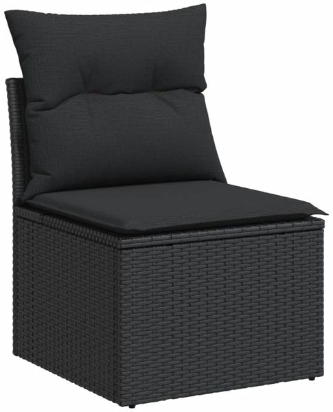vidaXL 9-tlg. Garten-Sofagarnitur mit Kissen Schwarz Poly Rattan 3327275 Bild 3