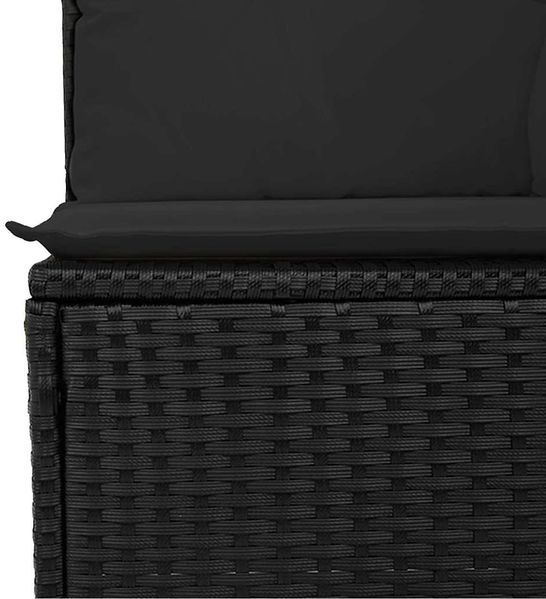 vidaXL 9-tlg. Garten-Sofagarnitur mit Kissen Schwarz Poly Rattan 3327275 Bild 11