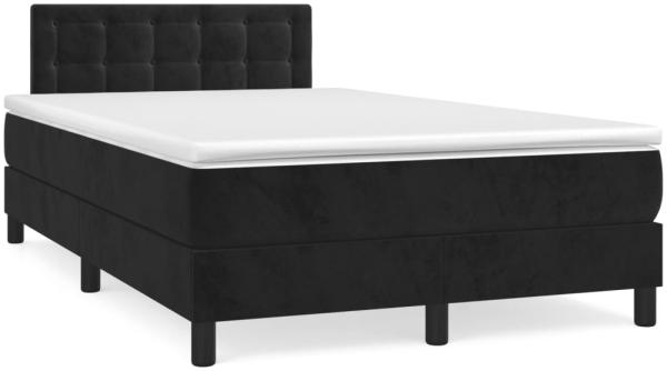 vidaXL Boxspringbett mit Matratze & LED Schwarz 120x190 cm Samt 3270179