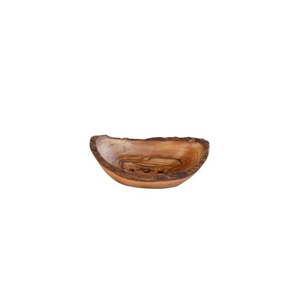Olivenholz-erleben Seifenschale Seifenschale oval rustikal MITTEL mit Rille, aus Olivenholz, 1-St, antibakterielle Wirkung, resistent gegenüber Feuchtigkeit