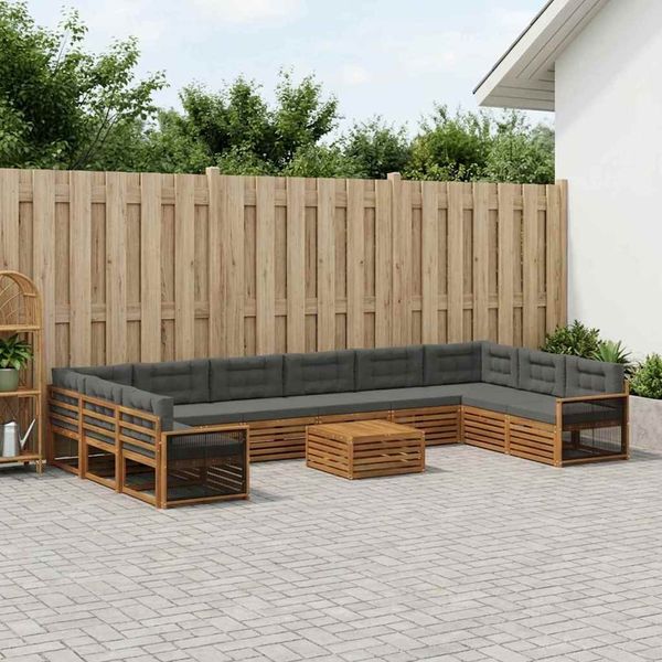vidaXL Sofagarnituren mit Kissen 11 pcs Massivholz Akazie 3383925
