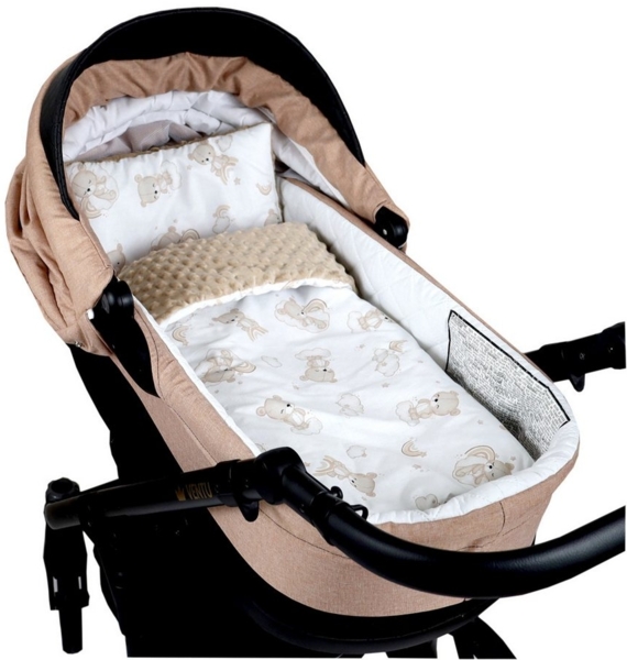 Kinderdecke BABYLUX Babydecke MINKY 2Set Kuscheldecke Decke 75x60 cm Kinderwagen, BabyLux, MP138 - Beige + Bären