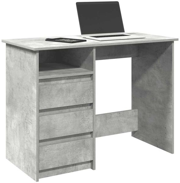 vidaXL Schreibtisch Betongrau 102x50x75 cm Holzwerkstoff 860466