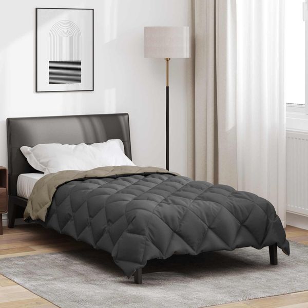 vidaXL Winterbettdecke Hellgrau und Anthrazit 155 x 220 cm Mikrofaser 42025759