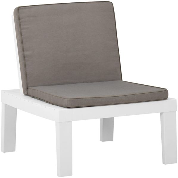 vidaXL Garten-Lounge-Stuhl mit Auflage Kunststoff Weiß 315846