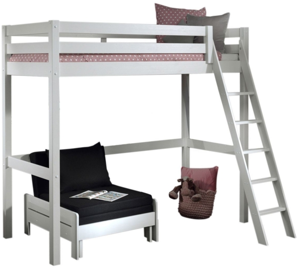 Hochbett Karolina 209x165x190 Kinderbett Massivholz Weiß