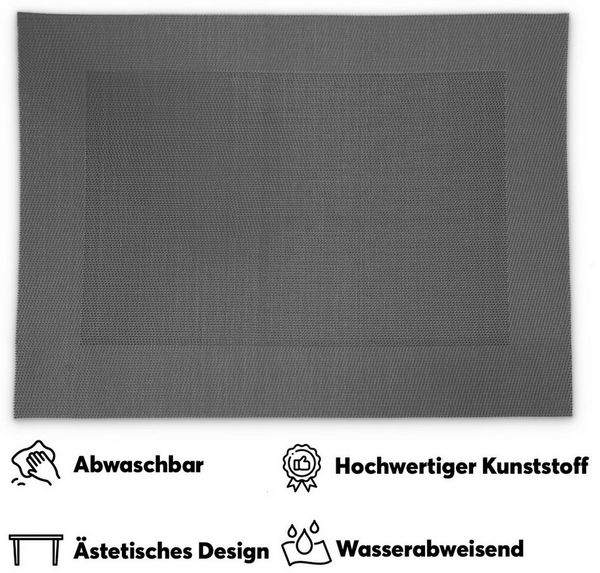 matches21 HOME & HOBBY Platzset Tischsets BORDA 4er Set Rot als Tischuntersetzer, (4-St), Abwaschbare Platzsets als Tischunterlagen für Ess-Tisch Tisch-Deko Bild 3