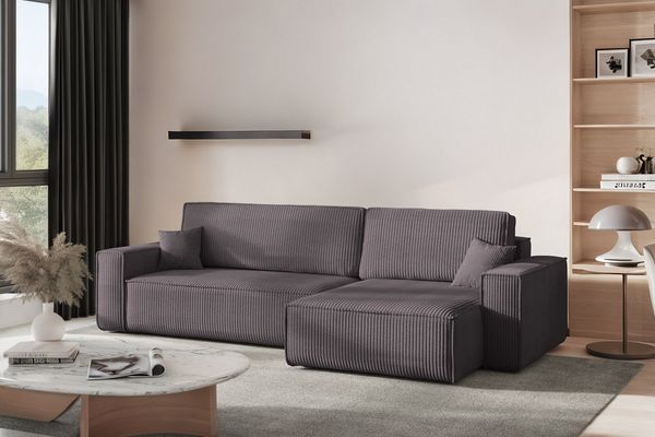 Kaiser Möbel Ecksofa mit schlaffunktion und bettkasten, BEST XL stoff Poso und Quelle, Mit Bettfunktion und Bettzeugfach