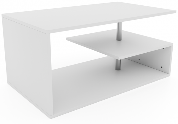 MIADOMODO® Couchtisch - 90x50 cm, mit Stauraum, Modern, Eckig, Asymmetrisch, Leicht, Lang, Niedrig, Weiß - Wohnzimmertisch, Sofatisch, Kaffeetisch, Beistelltisch Bild 10