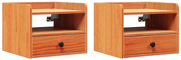 vidaXL Nachttisch 2 pcs Wachsbraun 38 x 36 x 29,5 cm Massivholz Kiefer 873516