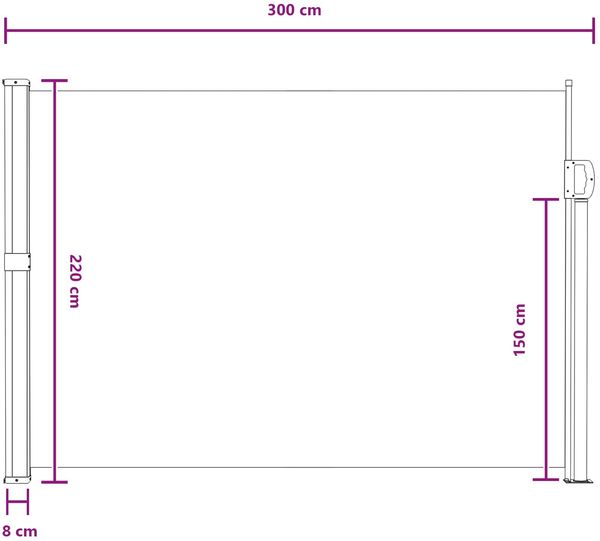 vidaXL Ausziehbares Seitenmarkise Sand 300 x 220 cm Polyester 42035455 Bild 8
