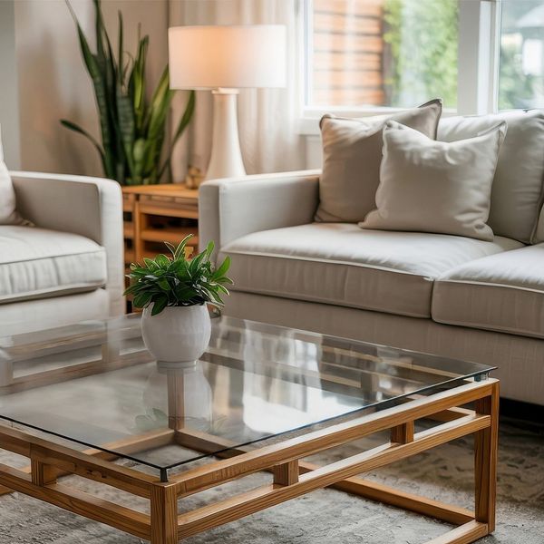Tulup Tischplatte Glasplatte für Couchtisch Transparent Couchtisch Bodenplatte