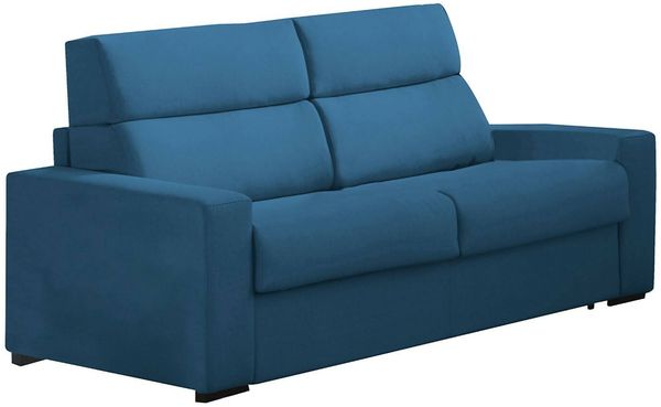 Dmora 3-Sitzer Schlafsofa Quindici, Schlafsofa fürs Wohnzimmer, gepolstert, abnehmbar, 100 % Made in Italy-Qualität, 220x95 h100 cm, Blau