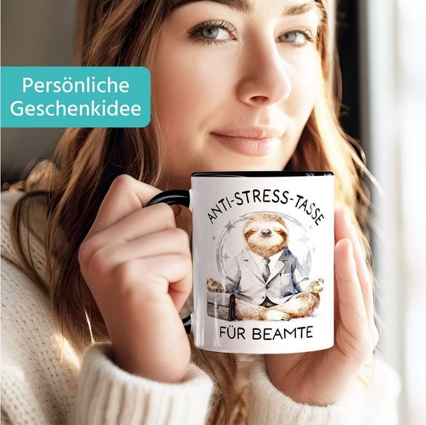 SpecialMe Tasse Kaffee-Tasse Faultier Design Geschenkidee Beamte Anti Stress, Keramik