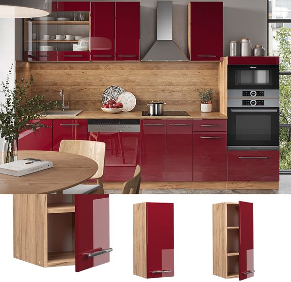 Hängeschrank Fame-Line Bordeaux Hochglanz 30 cm Vicco Bild 2